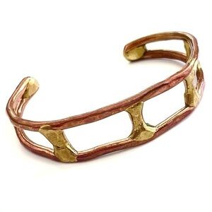 Handmade Copper & Bronze Open Cuff Bracelet!